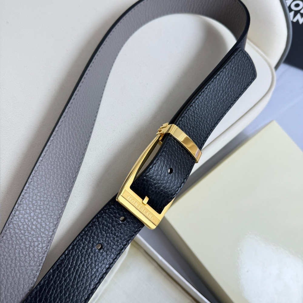 MontBlanc Men’s Black and Gold Belt Size 110 - Picture 8 of 8